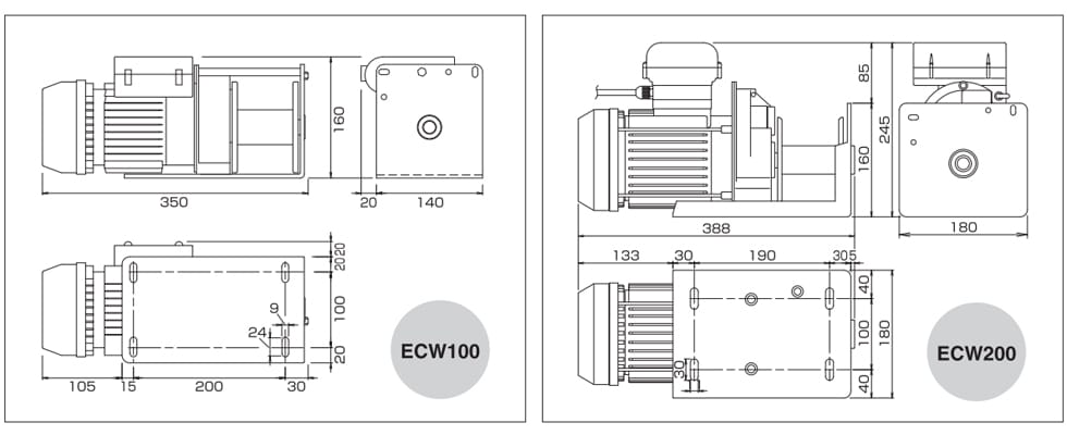 HHH ECW小型卷揚(yáng)機(jī)尺寸