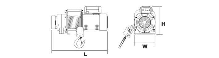 DU-201小型卷?yè)P(yáng)機(jī)產(chǎn)品尺寸圖